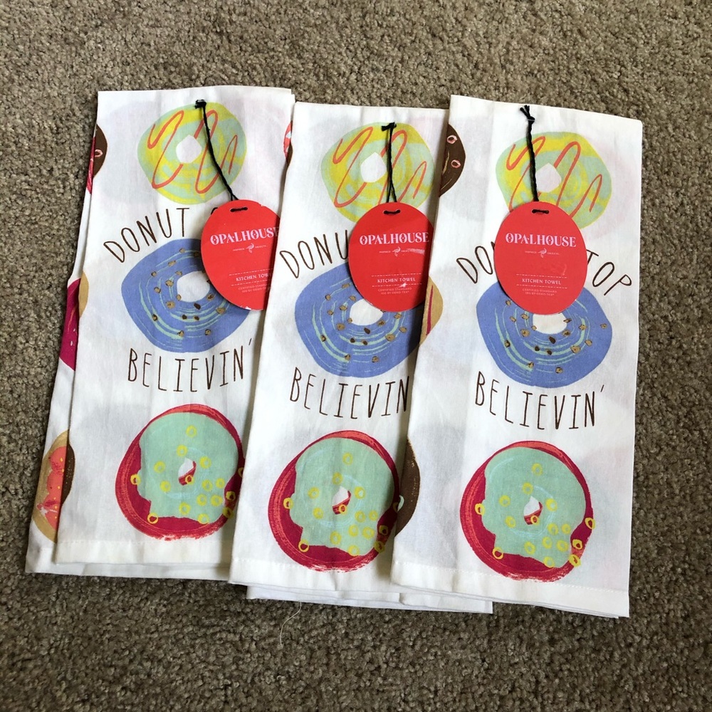 New Opalhouse Kitchen Towels Donut Stop Believing